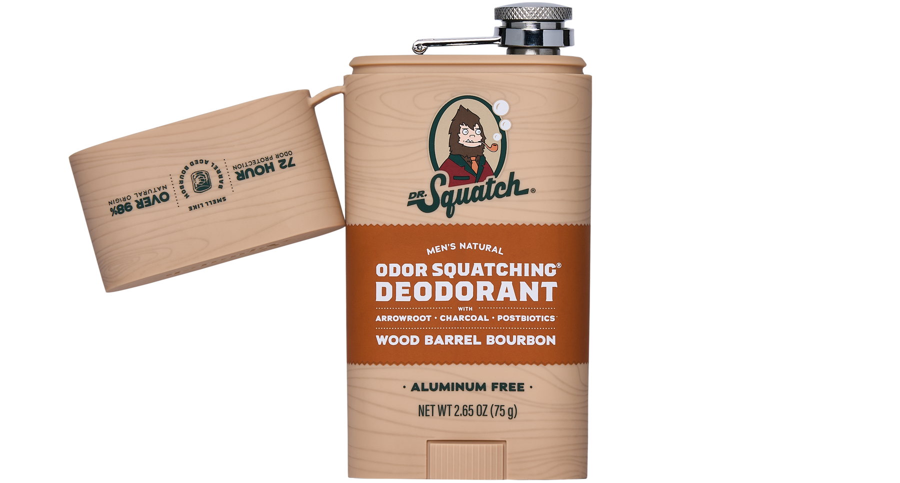 Wood Barrel Bourbon Deo Flask K6