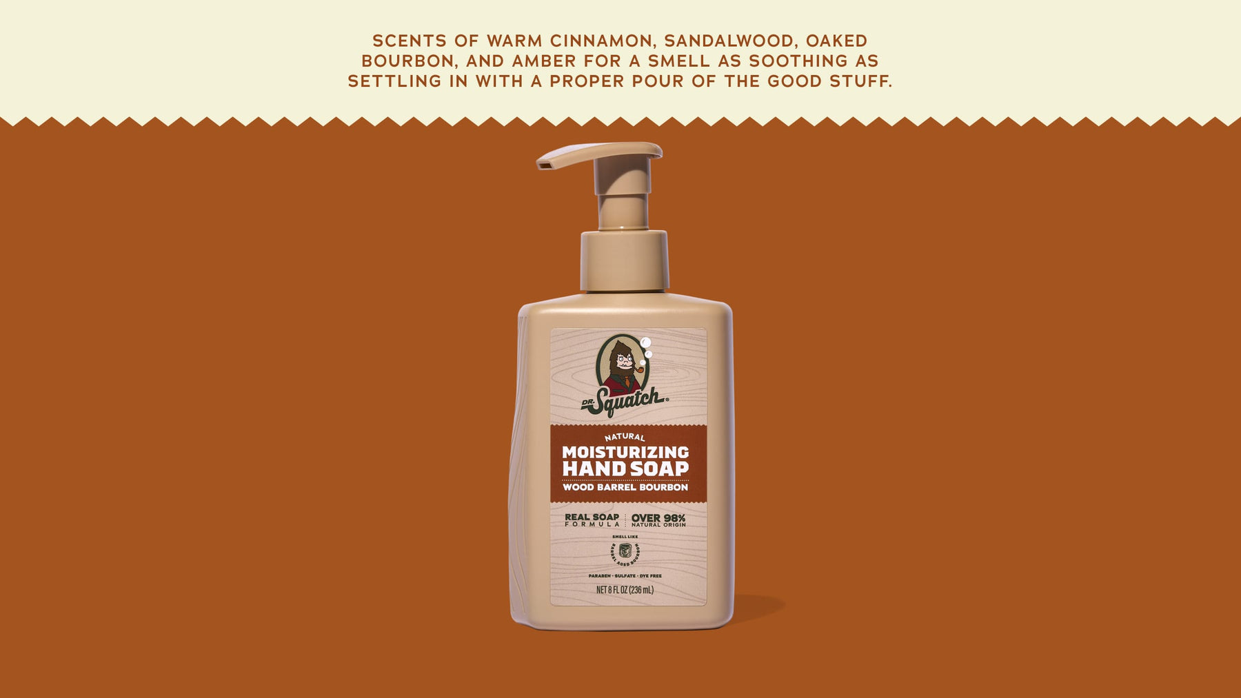 Wood Barrel Bourbon Hand Soap Z8