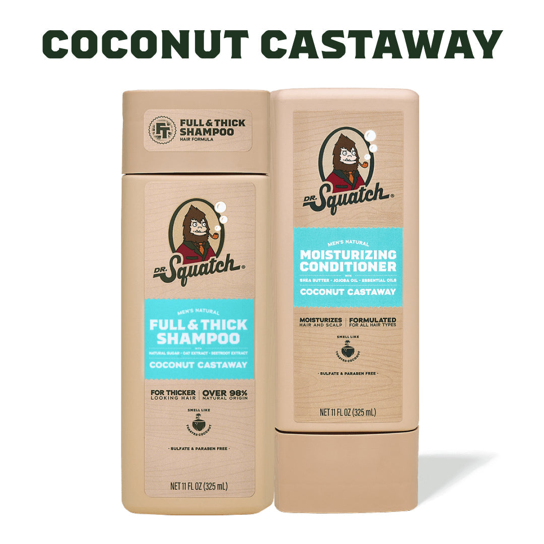 Hair Care Kit + Free Scalp Scrubber | Full & Thick Shampoo | Moisturizing Conditioner | Natural Products for Men A8