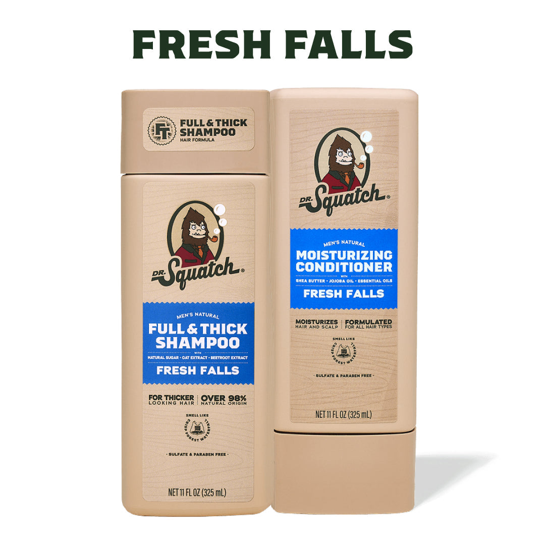 Hair Care Kit + Free Scalp Scrubber | Full & Thick Shampoo | Moisturizing Conditioner | Natural Products for Men A8